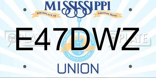 E47DWZ Mississippi License Plate