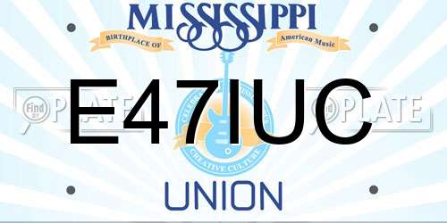 E47IUC Mississippi License Plate