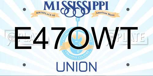 E47OWT Mississippi License Plate