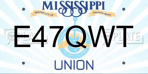 E47QWT Mississippi License Plate