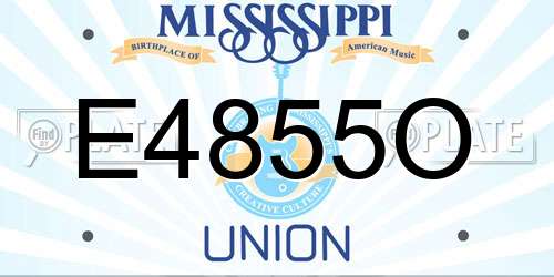 E4855O Mississippi License Plate