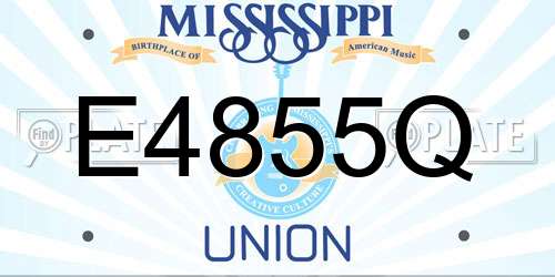 E4855Q Mississippi License Plate