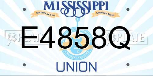 E4858Q Mississippi License Plate