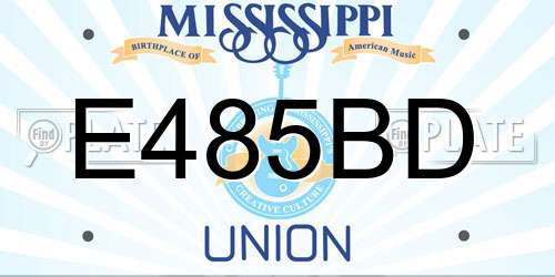E485BD Mississippi License Plate