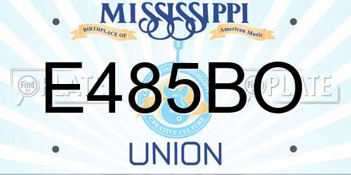E485BO Mississippi License Plate