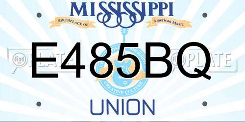 E485BQ Mississippi License Plate
