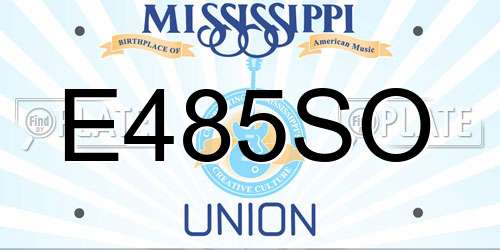 E485SO Mississippi License Plate