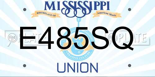 E485SQ Mississippi License Plate