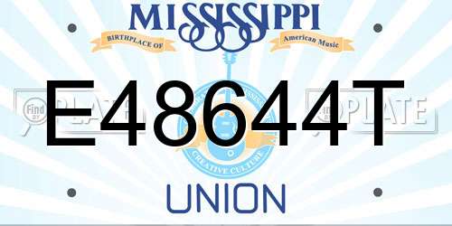E48644T Mississippi License Plate