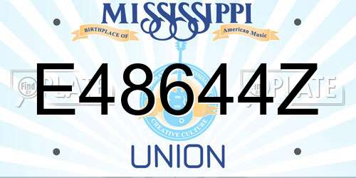 E48644Z Mississippi License Plate