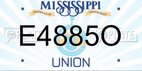 E4885O Mississippi License Plate
