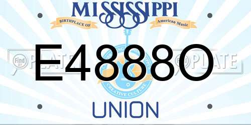 E4888O Mississippi License Plate