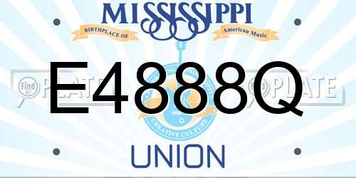 E4888Q Mississippi License Plate