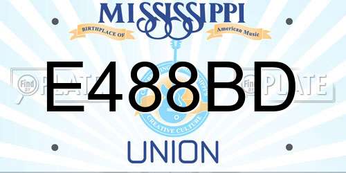 E488BD Mississippi License Plate