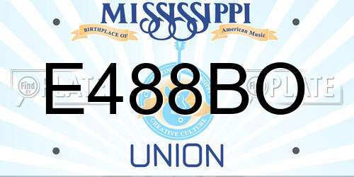 E488BO Mississippi License Plate