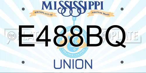 E488BQ Mississippi License Plate