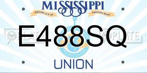 E488SQ Mississippi License Plate