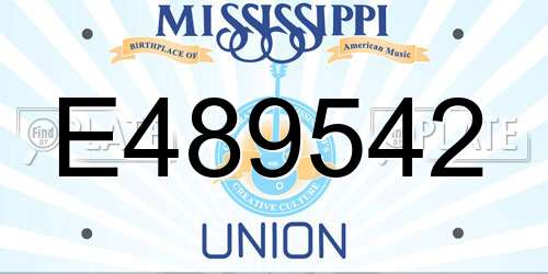E489542 Mississippi License Plate