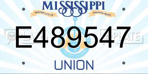 E489547 Mississippi License Plate