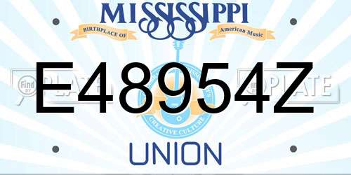 E48954Z Mississippi License Plate
