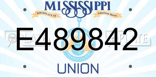 E489842 Mississippi License Plate