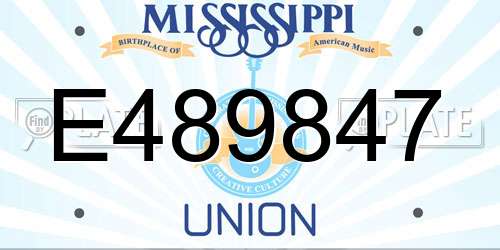 E489847 Mississippi License Plate