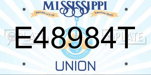 E48984T Mississippi License Plate