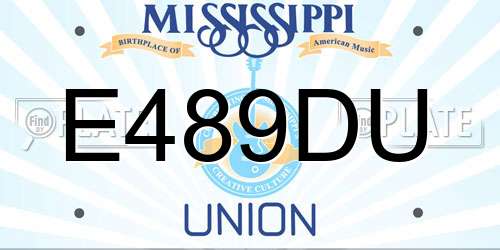 E489DU Mississippi License Plate