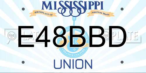 E48BBD Mississippi License Plate