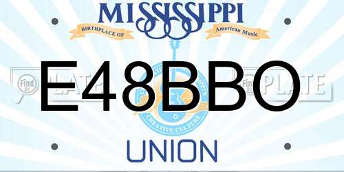E48BBO Mississippi License Plate