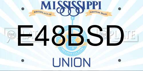 E48BSD Mississippi License Plate