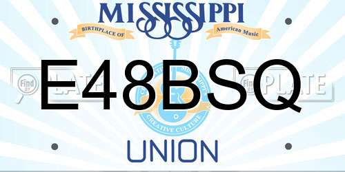 E48BSQ Mississippi License Plate