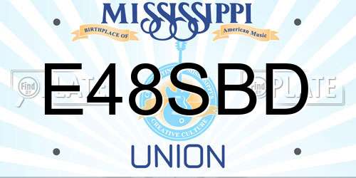 E48SBD Mississippi License Plate