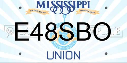 E48SBO Mississippi License Plate