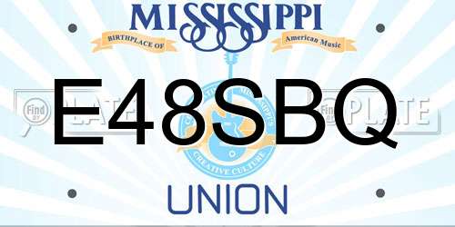E48SBQ Mississippi License Plate