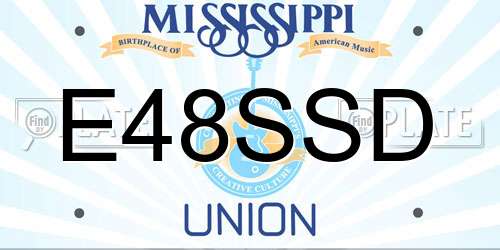 E48SSD Mississippi License Plate