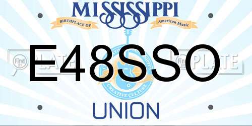 E48SSO Mississippi License Plate