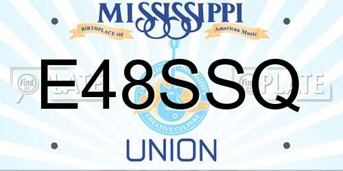 E48SSQ Mississippi License Plate