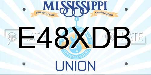 E48XDB Mississippi License Plate