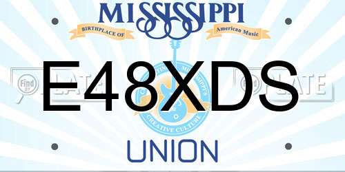 E48XDS Mississippi License Plate