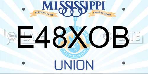 E48XOB Mississippi License Plate