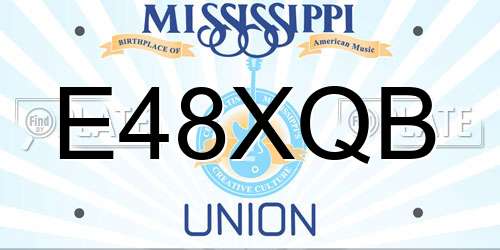 E48XQB Mississippi License Plate