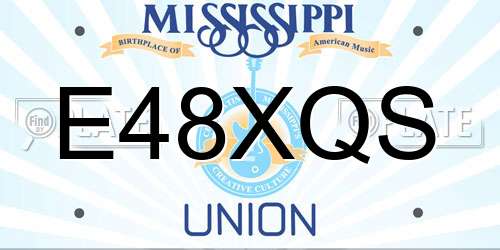 E48XQS Mississippi License Plate