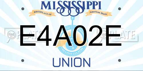E4A02E Mississippi License Plate
