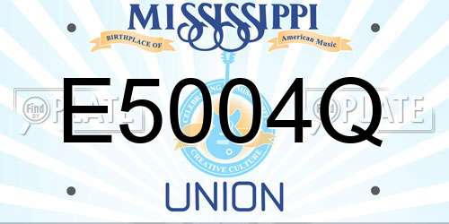 E5004Q Mississippi License Plate