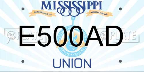 E500AD Mississippi License Plate