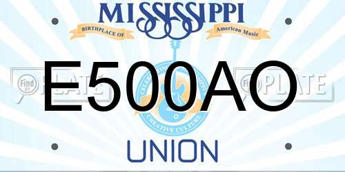 E500AO Mississippi License Plate