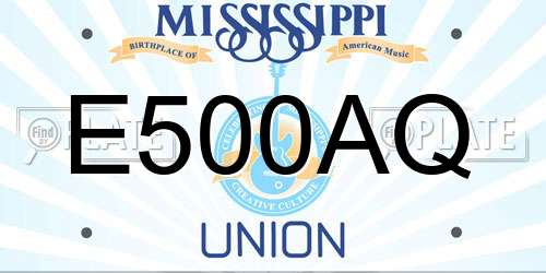 E500AQ Mississippi License Plate