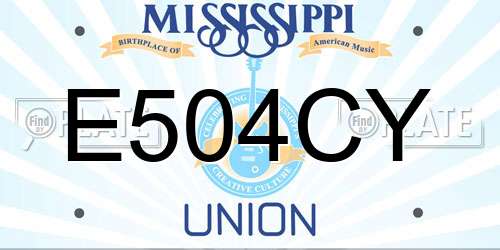 E504CY Mississippi License Plate