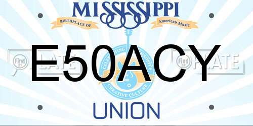 E50ACY Mississippi License Plate